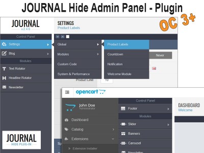 JOURNAL Hide Admin Panel / Menu Plugin OC3+