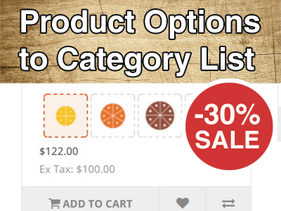 Product Options to Category List