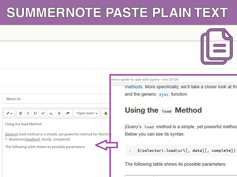 Summernote Paste Plain Text