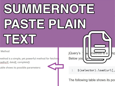 Summernote Paste Plain Text